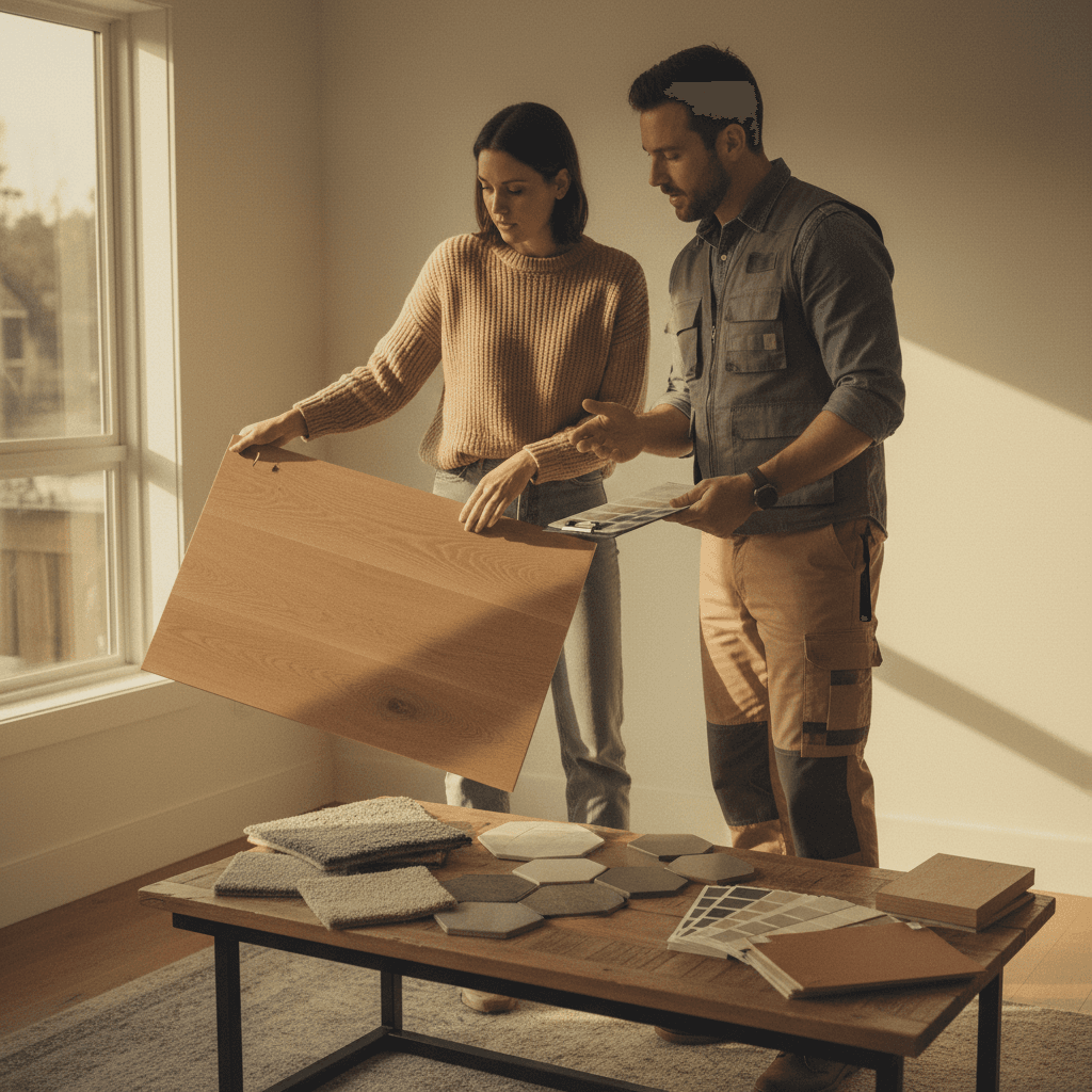 Client consultation on custom finishing options