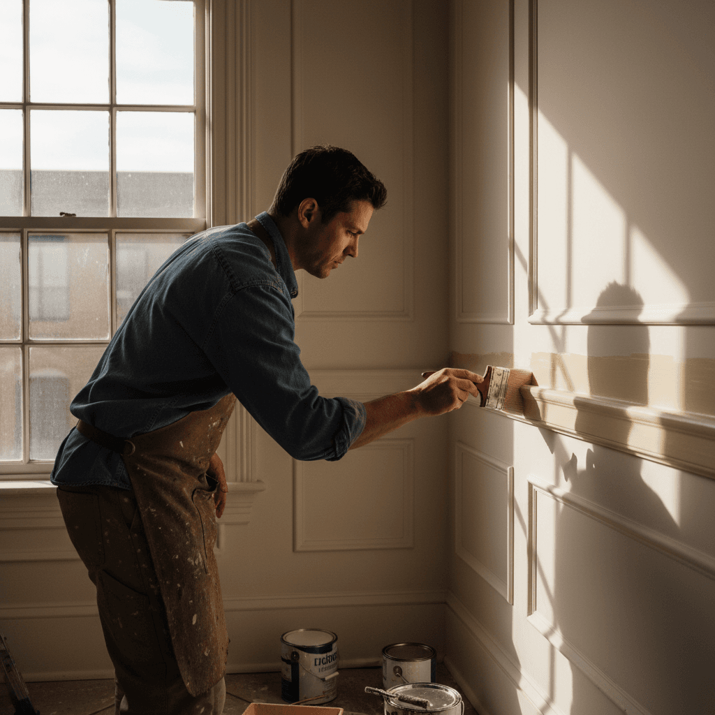 Interior wall finishing and paint application